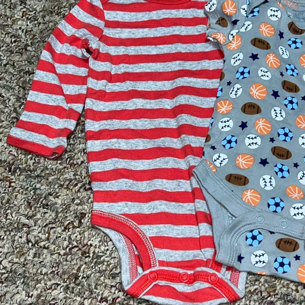 Boys 3-6 month bodysuits, outfits Set of‎ 4 Striped and Patterned Baby tops
